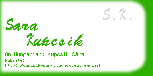 sara kupcsik business card